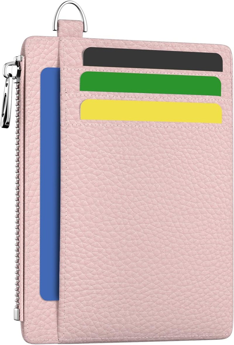 Hancynir Slim Wallet Women Credit Card Holder Minimalist PU Leather RFID Blocking Small Mini Card Case Front Pocket Thin Travel Zipper Coin Cash ID Window Ladies Female Wallet Gifts - Image 1